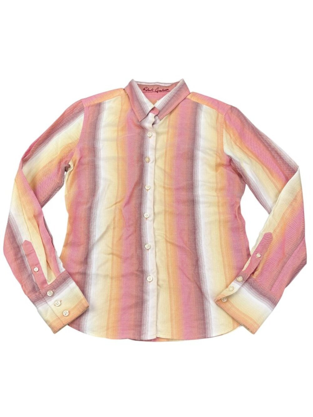 ROBERT GRAHAM Striped Multicolor Shirt Size 6 - Picture 2 of 5